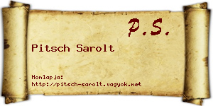 Pitsch Sarolt névjegykártya